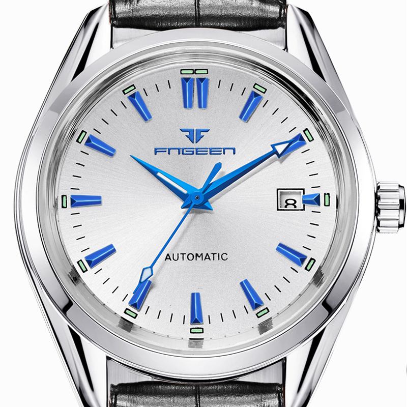 Mode Män Business Style Full Steel Watch Lysande Display Automatisk Mekanisk Klocka