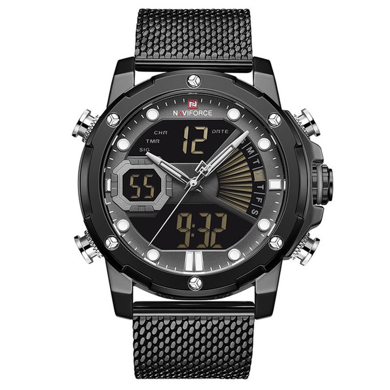 Lysande Hand Full Steel Band Herr Armbandsur Date Display Quartz Watch