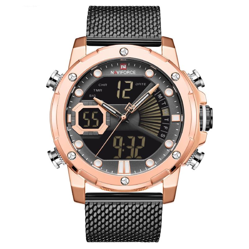 Lysande Hand Full Steel Band Herr Armbandsur Date Display Quartz Watch