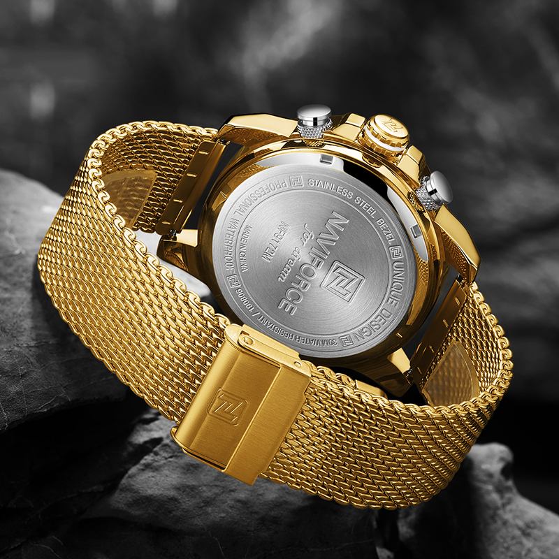 Lysande Hand Full Steel Band Herr Armbandsur Date Display Quartz Watch