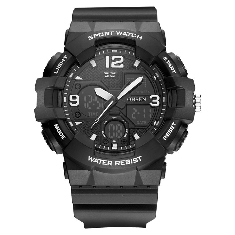 Modeabla Led-skärm För Män Armbandsur 5atm Vattentät Sport Digital Watch