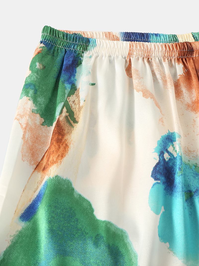 Herr Multi Färg Tie-dye Home Revere Collar Långärmad Pyjamas Set