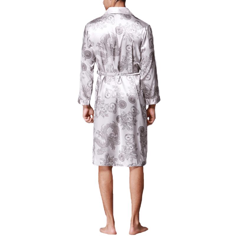 Herr Satin Silk Pyjamas Kimono Morgonrock Morgonrock Sovkläder Loungewear