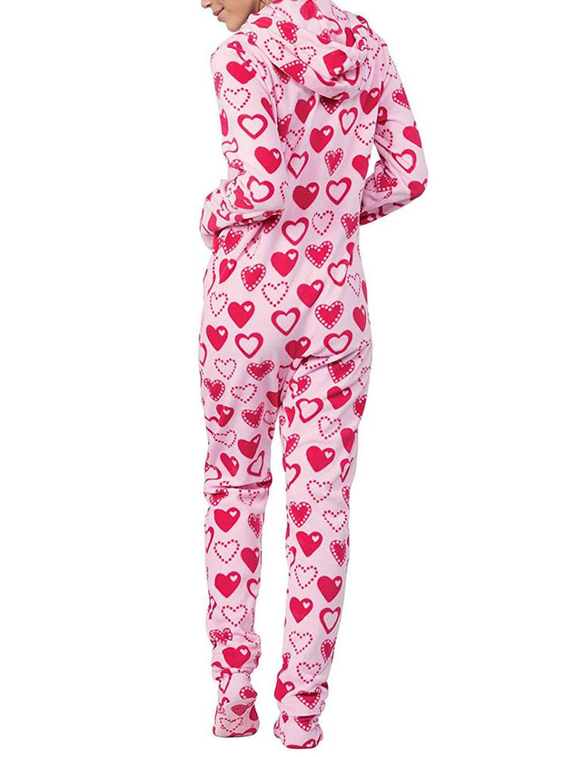 Hoodie Front Dragkedja Polar Fleece Footed Pyjamas
