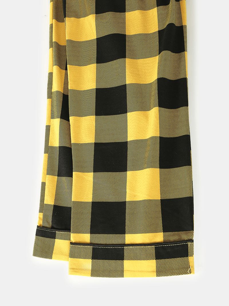 Kvinnor Anime Med Tryck Långärmad Skjorta Pläd Elastisk Midja Hem Pyjamas Set