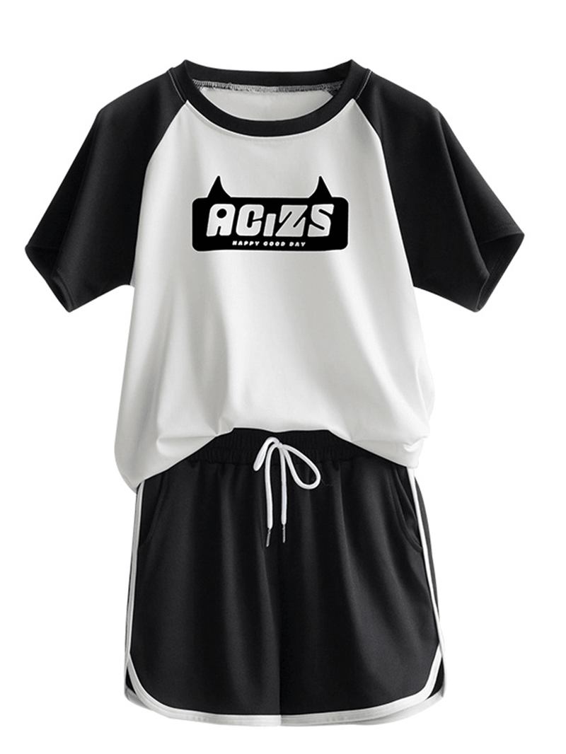Kvinnor Rolig Tecknad Avokado Med Tryck Raglan Ärmar Casual Sport Pyjamas Set