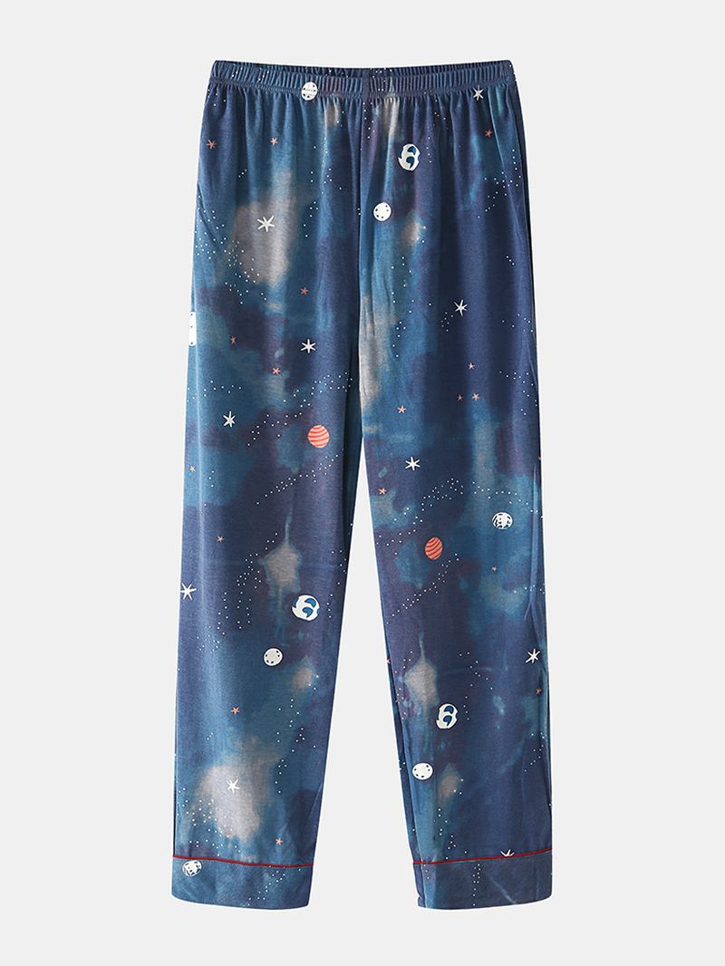 Kvinnor Starry Sky Med Tryck Söt Pullover Lös Elastisk Midja Cartoon Home Pyjamas Set