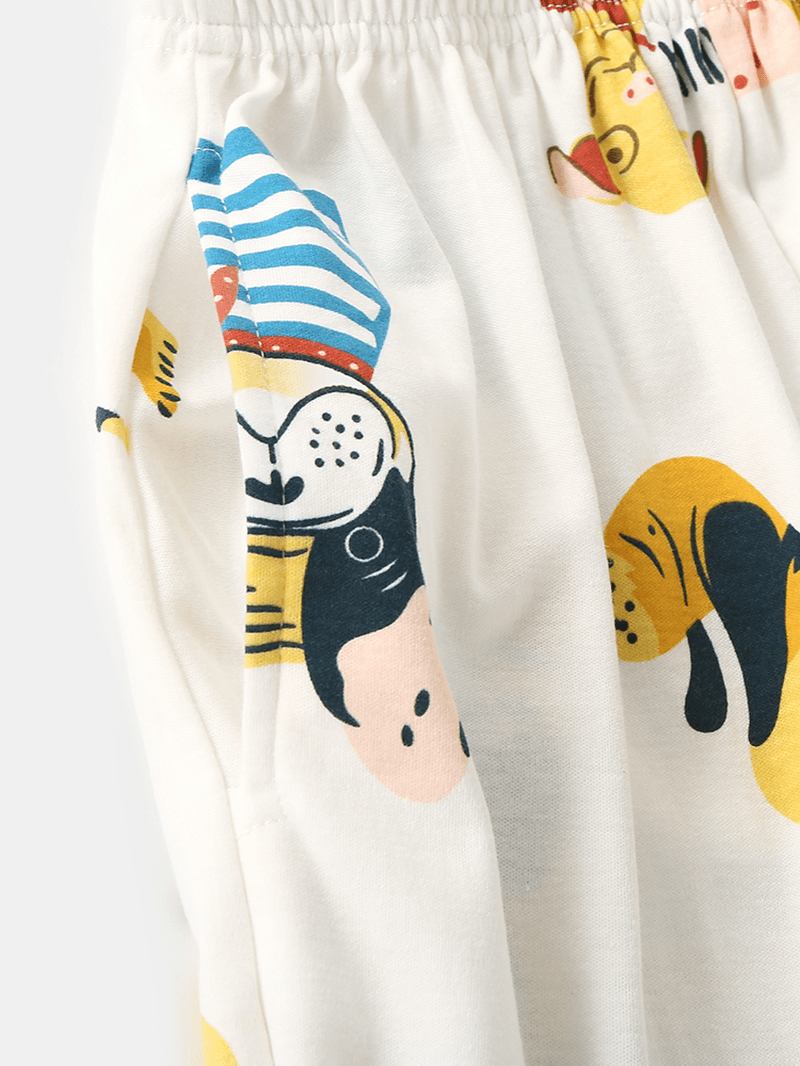 Kvinnor Tecknad Djur & Letter Med Tryck Pullover Elastisk Midja Lösa Byxor Hem Pyjamas Set