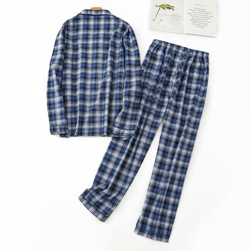 Rutig Bomull Varm Pyjamasset