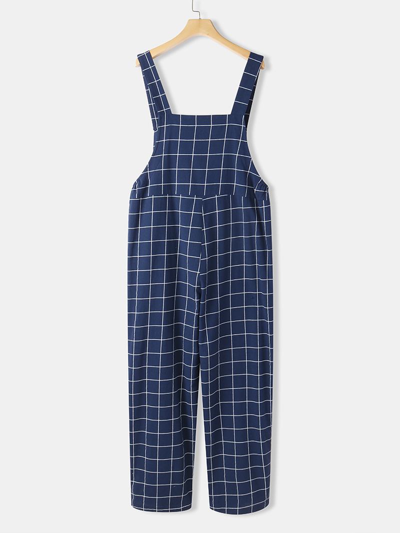 Dam Justerbar Strappy Sleeveless Casual Jumpsuits Med Flap Pocket
