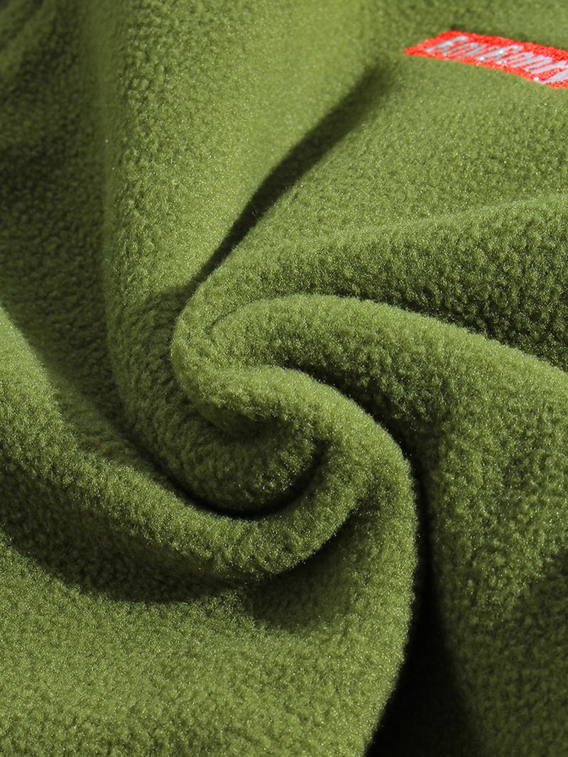 Enfärgad Polar Fleece Drop Shoulder Jacka För Män Med Ficka