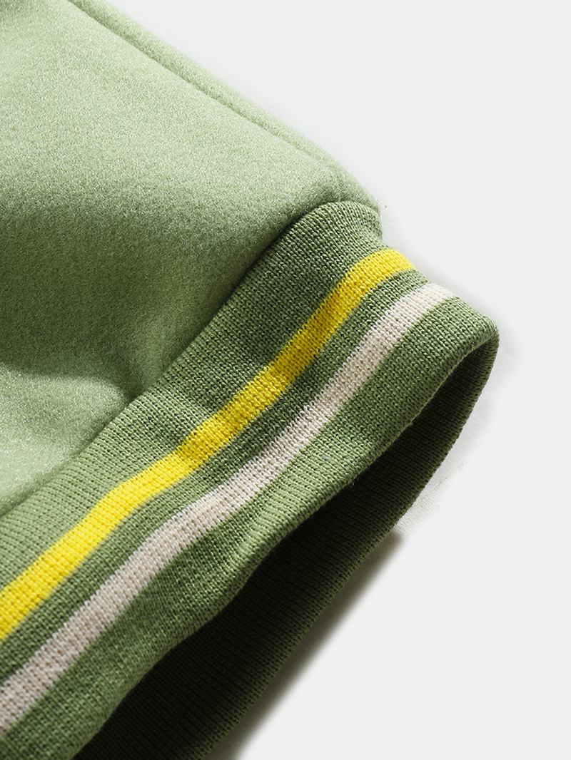 Herr Badge Warm Drop Shoulder Baseball Collar Långärmad Jacka