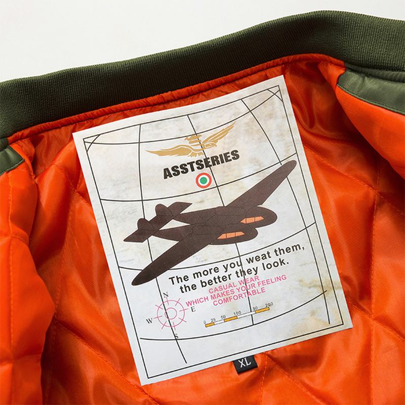 Herr Vintermode Bomberjacka Tjock Varm Flygjacka