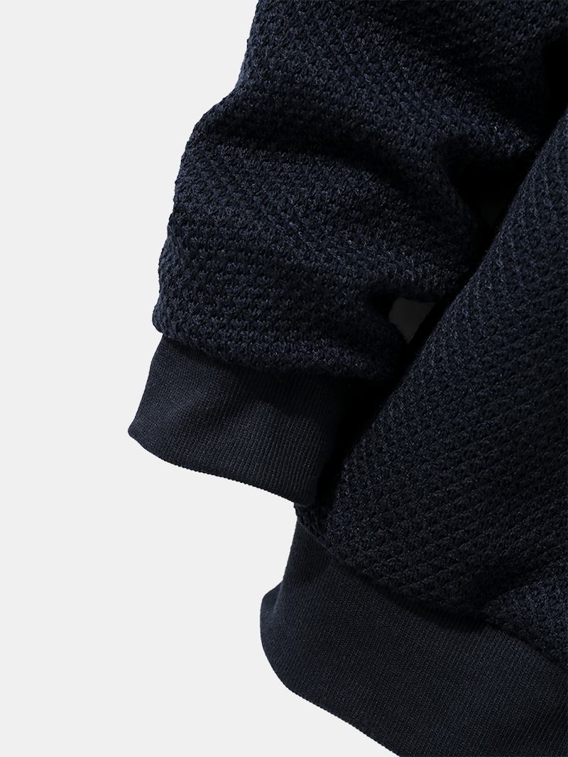 Män Patchwork Kontrastfärg Block Stativ Krage Jackor