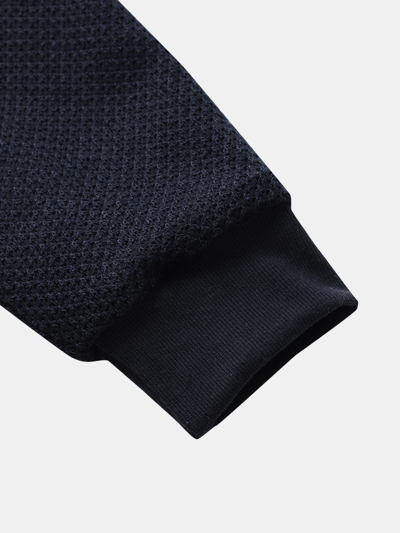 Män Patchwork Kontrastfärg Block Stativ Krage Jackor