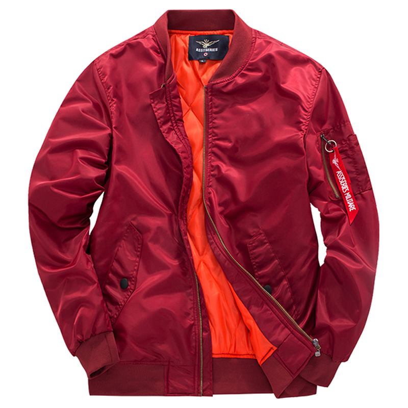 Plus Storlek  XS-6xl Bomberjacka Tjock Varmt Mode Casual Sportflygjacka För Män
