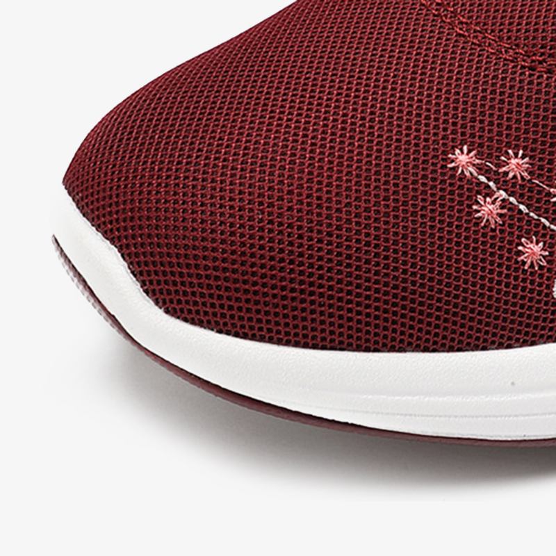 Kvinnor Casual Broderi Blommor Stickade Lätta Ventilerande Sneakers