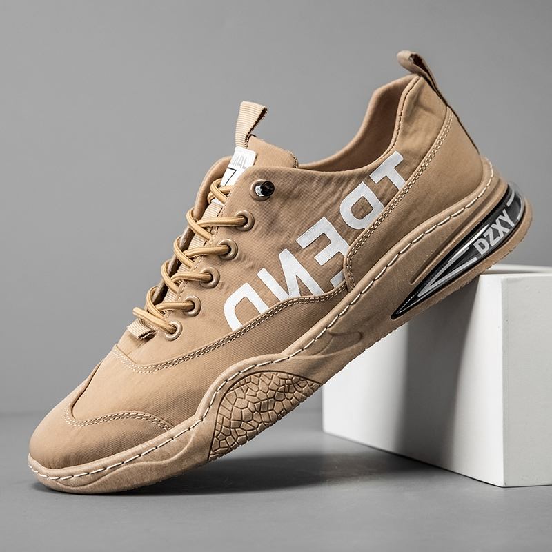 Män Andas Halkfri Mjuk Botten Snörning Trendiga Sport Casual Court Skor
