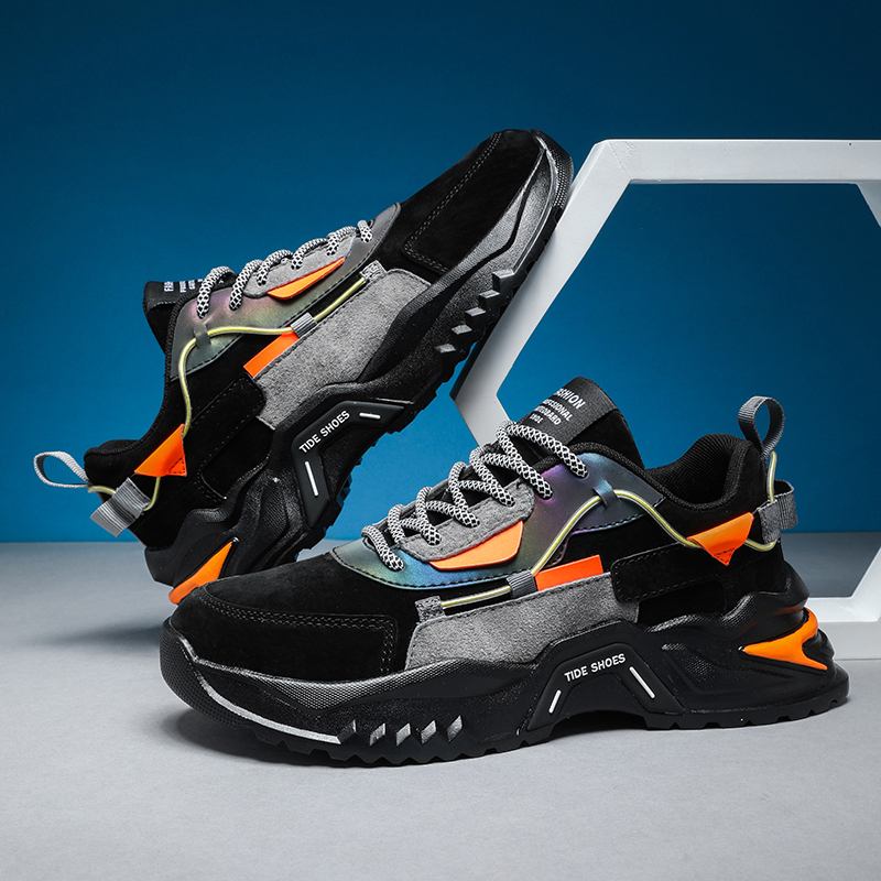 Män Andas Mjuk Sula Halkfri Färg Splicing Sports Chunky Casual Sneakers