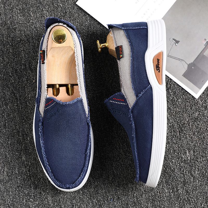 Män Canvas Andas Mjuk Sula Halkfri Brief Court Casual Walking Shoes