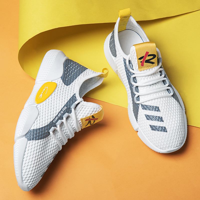 Män Colorblock Mesh Tyg Andas Sport Casual Running Sneakers