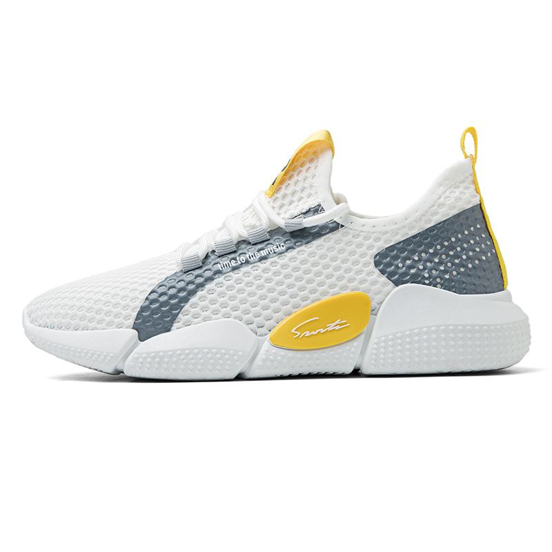 Män Colorblock Mesh Tyg Andas Sport Casual Running Sneakers