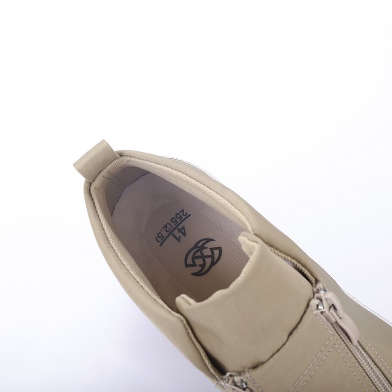 Män Gummi Cap Toe Front Dragkedja Andas Canvas High Top Ankel Casual Sneakers