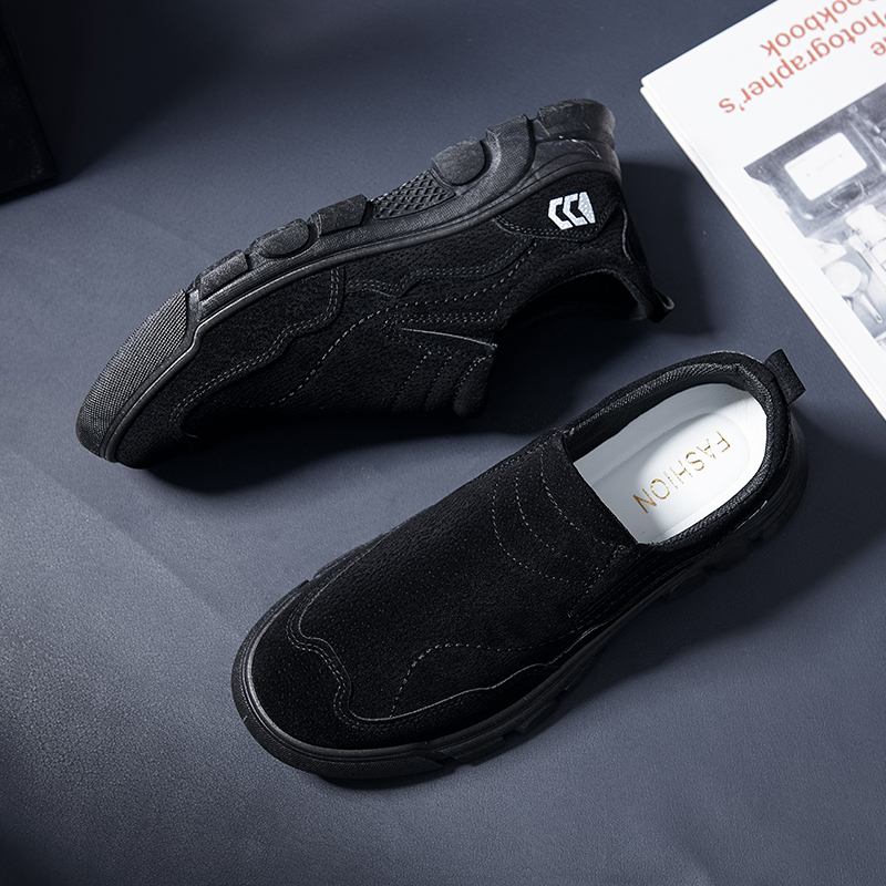 Män Kohud Läder Andas Mjuk Sula Halkfri Utomhus Slip On Casual Skor