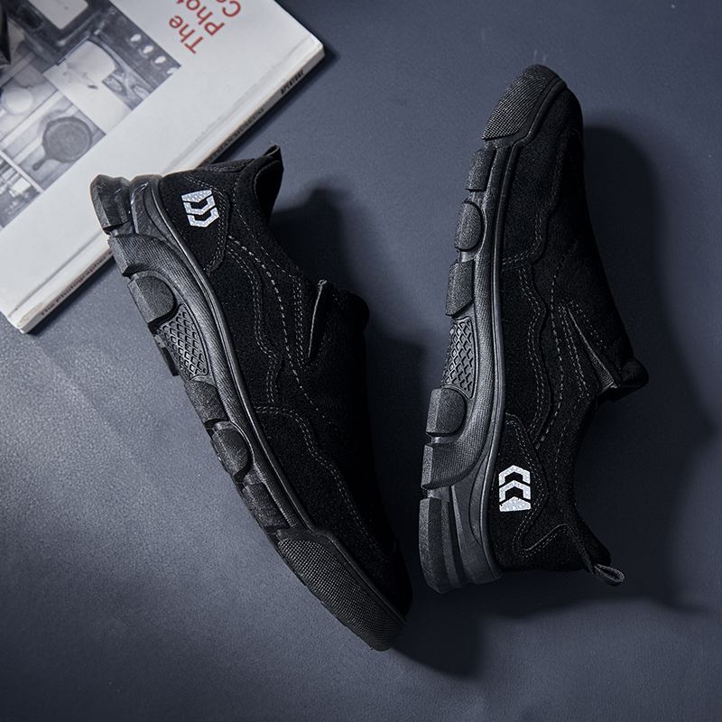 Män Kohud Läder Andas Mjuk Sula Halkfri Utomhus Slip On Casual Skor