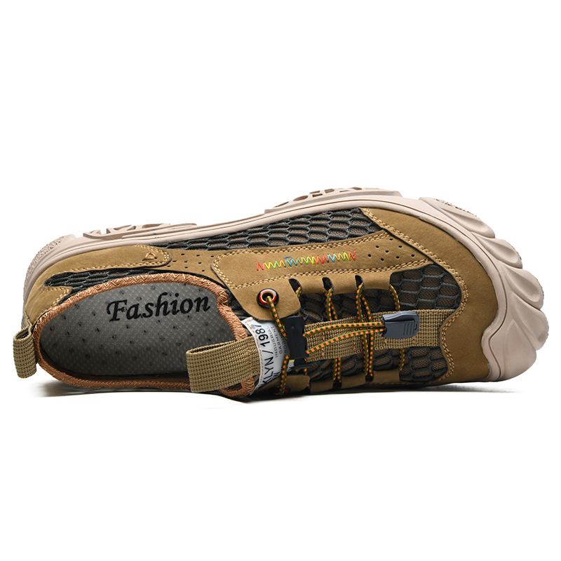 Män Mesh Toe Protected Andas Halkbeständiga Mjuka Casual Skor