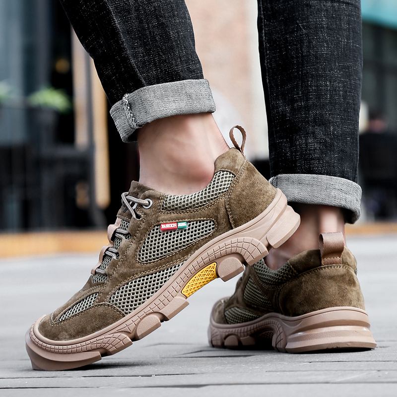 Män Outdoor Mesh Mocka Andas Casual Vandringsskor