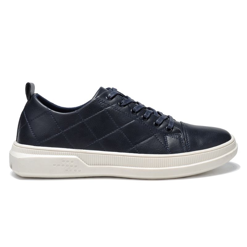 Män Ren Färg Microfiber Läder Halkfri Mjuk Sula Casual Sneakers