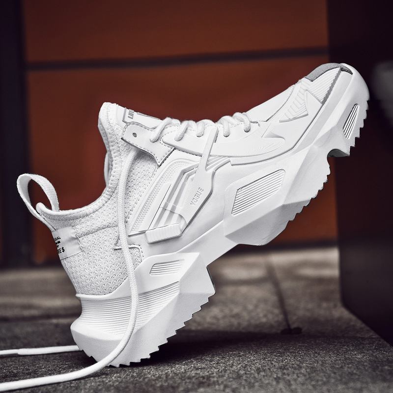 Män Snygg Andande Tyg Splicing Slip Ressiatnt Casual Sports Sneakers