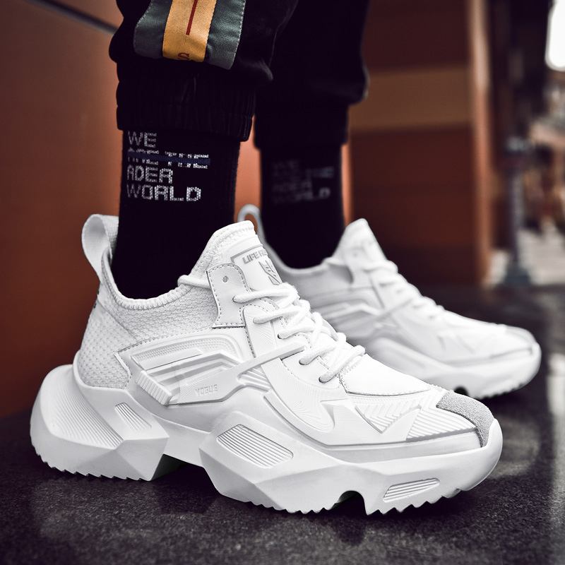 Män Snygg Andande Tyg Splicing Slip Ressiatnt Casual Sports Sneakers