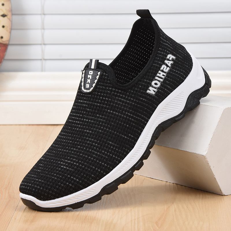Män Tyg Andas Mjuk Botten Lätt Slip On Casual Sportskor
