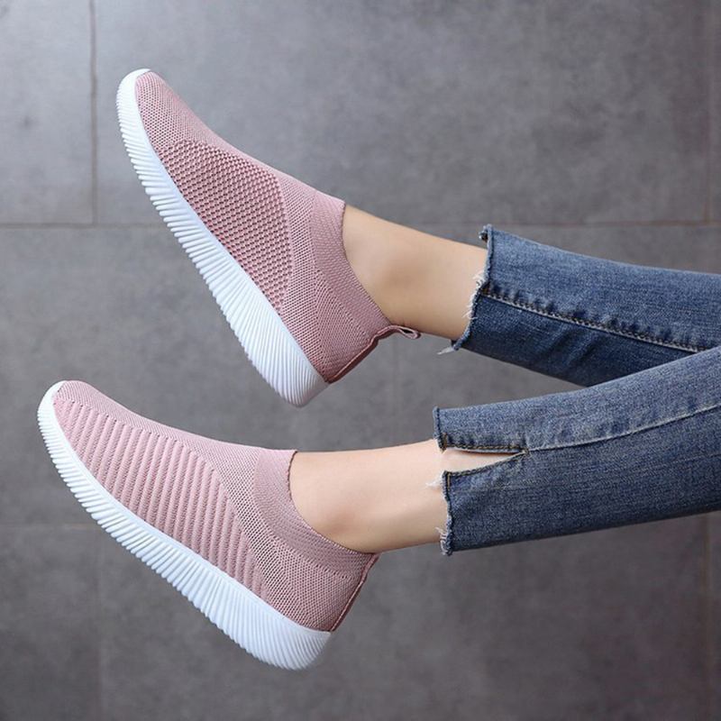 Stora Kvinnor Mesh Outdoor Slip On Sneakers