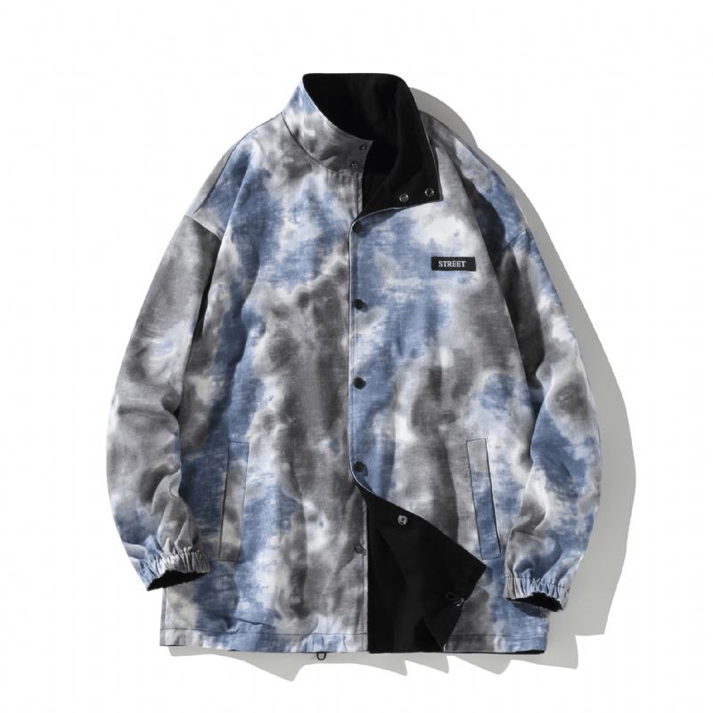 Båda Sidor Bär Bf Wind Tie-dye Jacka Jacka Baseball Uniform Höst