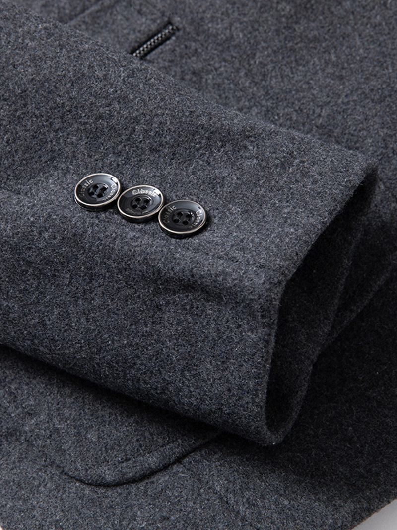 Herr Ståkrage Enkelknäppt Varm Dubbelficka Ylle Trenchcoats