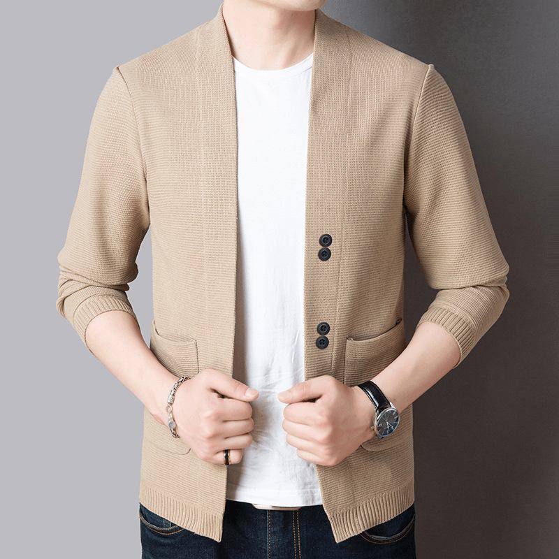 Ren Färg Sweater Jacka Herr Höst Tunn Sektion