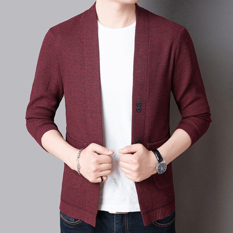 Ren Färg Sweater Jacka Herr Höst Tunn Sektion