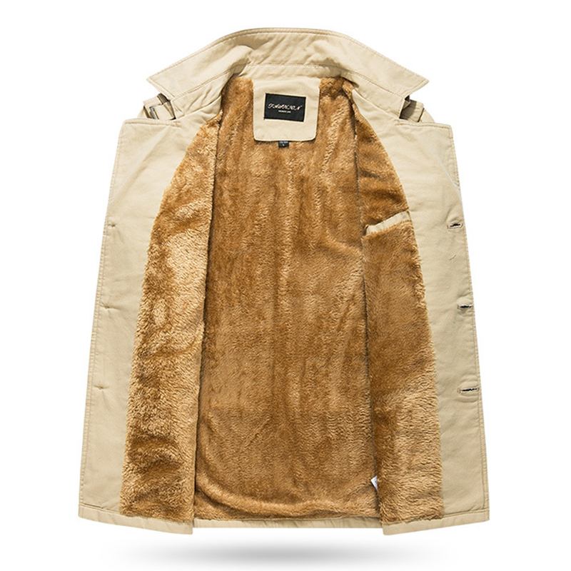 Tjock Varm Slim Snygg Mid Long Fall Winter Trench Coats