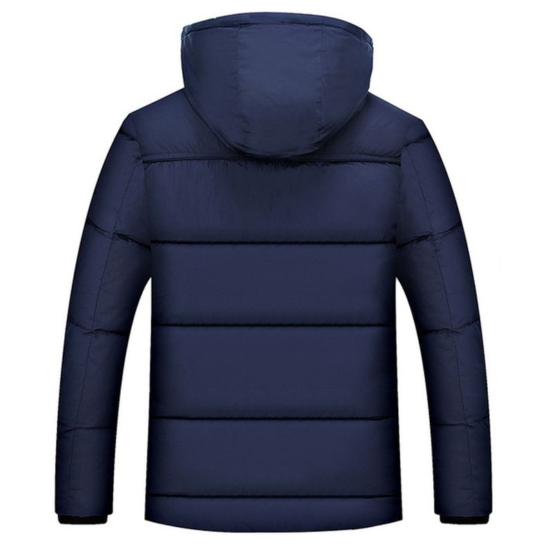 Män Tjock Vinterjacka Stativ Krage Enfärgad Casual Huva Avtagbar Jacka