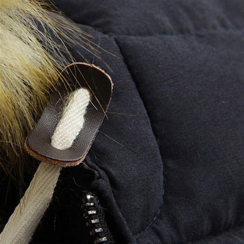 Vindtät Vinter Tjock Varm Ludd Hood Parka Jacka