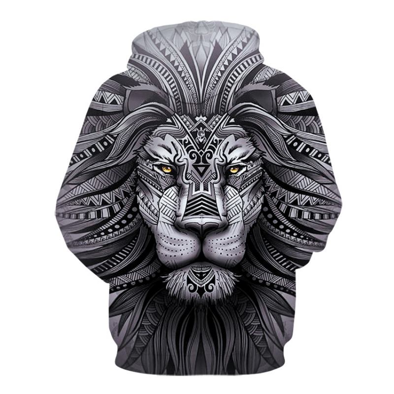 3d Digital Med Tryck Lion Baseball Uniform Hoodie
