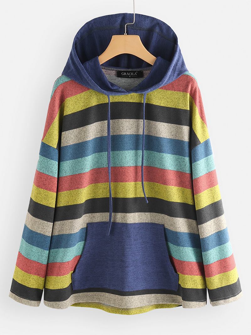 Dam Hoodie Med Lapptäcke I Kontrastfärg
