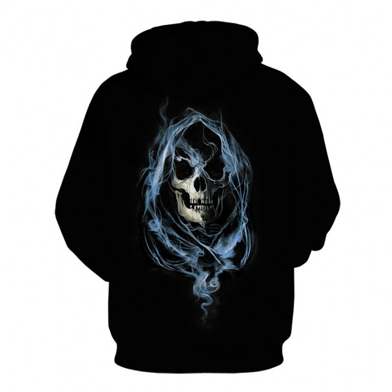Digitaltryckt Knight Skull Hooded Casual Mode Tröja