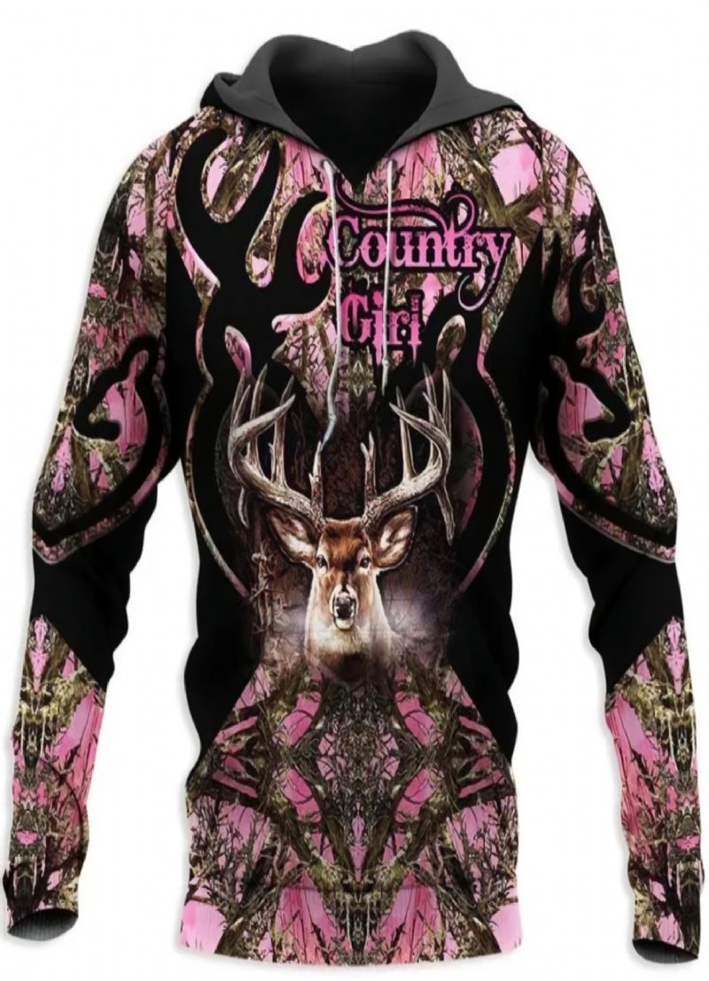 Gränsöverskridande Europeisk Och Amerikansk Oversized Herrtröja Deer Series Huvtröja Fritid Långärmad