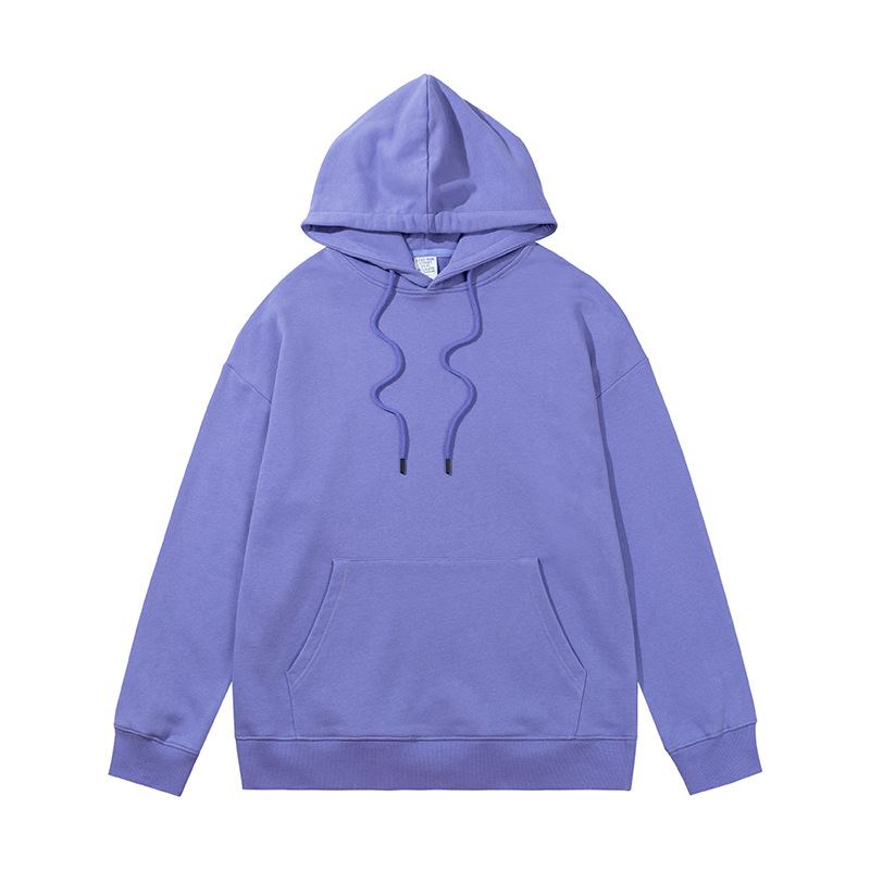 Heavy Terry Loose Hooded Enfärgad Tröja För Män Och Kvinnor