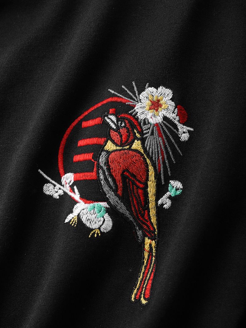 Herrbroderi Fågelblomma Casual Huvtröja