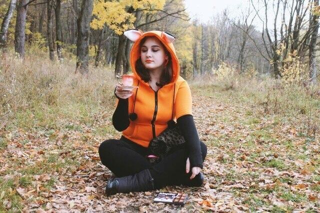 Hösttröja Dam Tumärm Rävöron Patchwork Luvtröjor Dragkedja Träningsoverall Avslappnad Hooded Kvinnlig Kappa